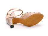 Rhinestone Women Dance Shoes | Satin Latin Ballroom Dance Shoes | Customized Professional Salsa Shoes | Danceshoesmart