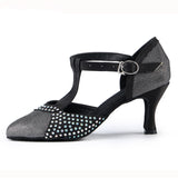Ladies Latin Dance Shoes | Rhinestone Ballroom Salsa Shoes | Customized Heel | Danceshoesmart