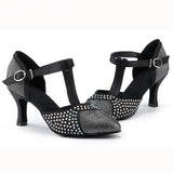 Ladies Latin Dance Shoes | Rhinestone Ballroom Salsa Shoes | Customized Heel | Danceshoesmart