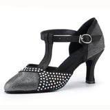 Ladies Latin Dance Shoes | Rhinestone Ballroom Salsa Shoes | Customized Heel | Danceshoesmart