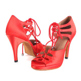 Women's Latin Dance Shoes | Red Salsa Ballroom Dance Shoes | Platform Shoes