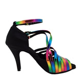 Women Dance Shoes | Rainbow Latin Salsa Shoes | Ballroom Dance Shoes Discount