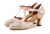 Ladies Latin Dance Shoes | Rhinestone Ballroom Salsa Shoes | Customized Heel | Danceshoesmart