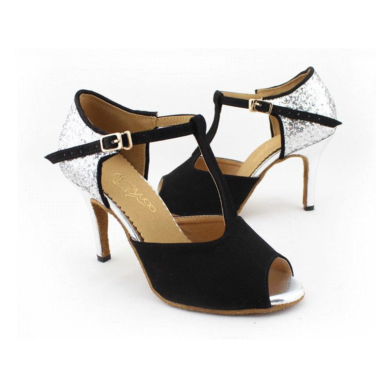 <transcy>Женская обувь для латинских танцев | Замшевые босоножки на каблуке | Обувь для бальных танцев | Danceshoesmart</transcy>