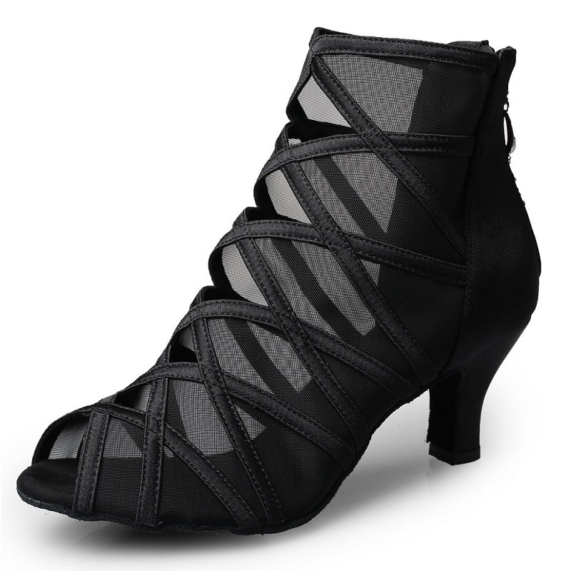 Zapatos de Baile Latino con Suela Indoor de Gamuza Negro, Marrón, Dora –  Dance Fit Designs