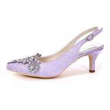 Women Pumps Rhinestone High Heels Summer Bride Shoes Comfortable Party Wedding Shoes