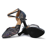 <transcy>Zapatos de danza moderna | Zapatos de baile de salón latino para mujer | Suela de ante con purpurina | Danceshoesmart</transcy>