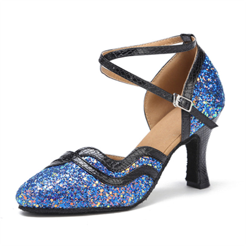 Modern Dance Shoes | Women's Latin Ballroom Dance Shoes | Glitter Suede Sole | Danceshoesmart