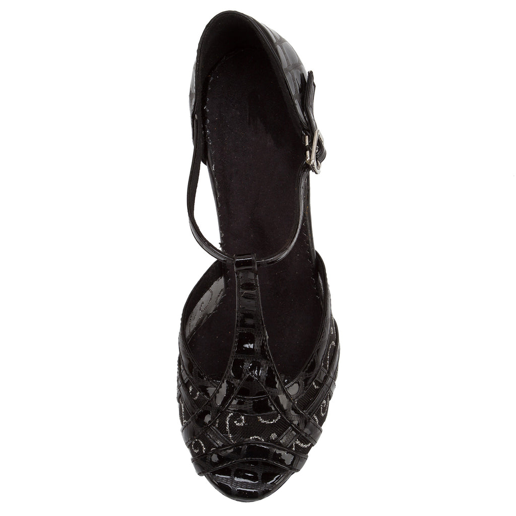 <transcy>Черные туфли для латинских танцев | Женская обувь для бальных танцев сальса | Замшевая мягкая подошва | Danceshoesmart</transcy>