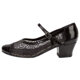 Modern Black Dance Shoes | Women's Latin Salsa Dance Shoes | Customized Heel | Danceshoesmart