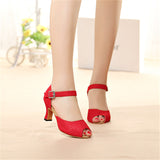 <transcy>Zapatos rojos de baile latino | Zapatos de baile de salón para mujer | Zapatos de salsa personalizados | Danceshoesmart</transcy>