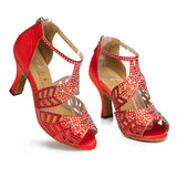 Women's Latin Dance Shoes | Rhinestone Ballroom Dancing Shoes | Suede Sole | Danceshoesmart