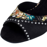 Rhinestone Latin Dance Shoes | Satin Ballroom Dancing Shoes | Women's Salsa Shoes | Danceshoesmart