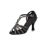 Rhinestone Dance Shoes | Ballroom Latin Salsa Dance Shoes | Satin Customized | Danceshoesmart