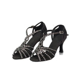 Rhinestone Dance Shoes | Ballroom Latin Salsa Dance Shoes | Satin Customized | Danceshoesmart