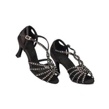 Rhinestone Dance Shoes | Ballroom Latin Salsa Dance Shoes | Satin Customized | Danceshoesmart