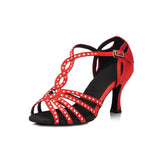 Rhinestone Dance Shoes | Ballroom Latin Salsa Dance Shoes | Satin Customized | Danceshoesmart