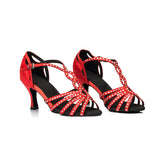 Rhinestone Dance Shoes | Ballroom Latin Salsa Dance Shoes | Satin Customized | Danceshoesmart