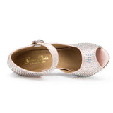 <transcy>Туфли для латинских танцев со стразами | Женская обувь для бальных танцев сальса | Розовый индивидуализированный каблук | Danceshoesmart</transcy>