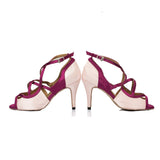 <transcy>Женская обувь для латинских танцев | Розовые туфли для бальных танцев сальса | Замшевая подошва | Danceshoesmart</transcy>