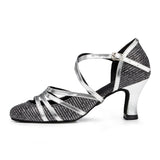 <transcy>Zapatos de danza moderna | Zapatos de baile de salón latino con hebilla | Zapatos Salsa Grey | Danceshoesmart</transcy>