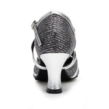 <transcy>Zapatos de danza moderna | Zapatos de baile de salón latino con hebilla | Zapatos Salsa Grey | Danceshoesmart</transcy>