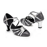 <transcy>Zapatos de danza moderna | Zapatos de baile de salón latino con hebilla | Zapatos Salsa Grey | Danceshoesmart</transcy>
