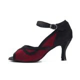 Lace Satin Dance Shoes |  Red Ballroom Dance Shoes | Latin Salsa Dance Shoes | Danceshoesmart