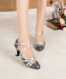 <transcy>Zapatos de danza moderna | Zapatos de baile de salón latino con hebilla | Zapatos Salsa Grey | Danceshoesmart</transcy>