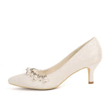 White Pumps Wedding Shoes Bride High Heels Shoes For Woman Ladies Party Shoes