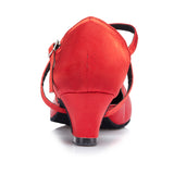 <transcy>Zapatos rojos de danza moderna | Zapatos de baile latino de satén para mujer | Zapatos de salsa de interior | Danceshoesmart</transcy>