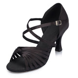 <transcy>Черные туфли для танцев сальсы для женщин | Обувь для латинских бальных танцев | Высокое качество | Danceshoesmart</transcy>