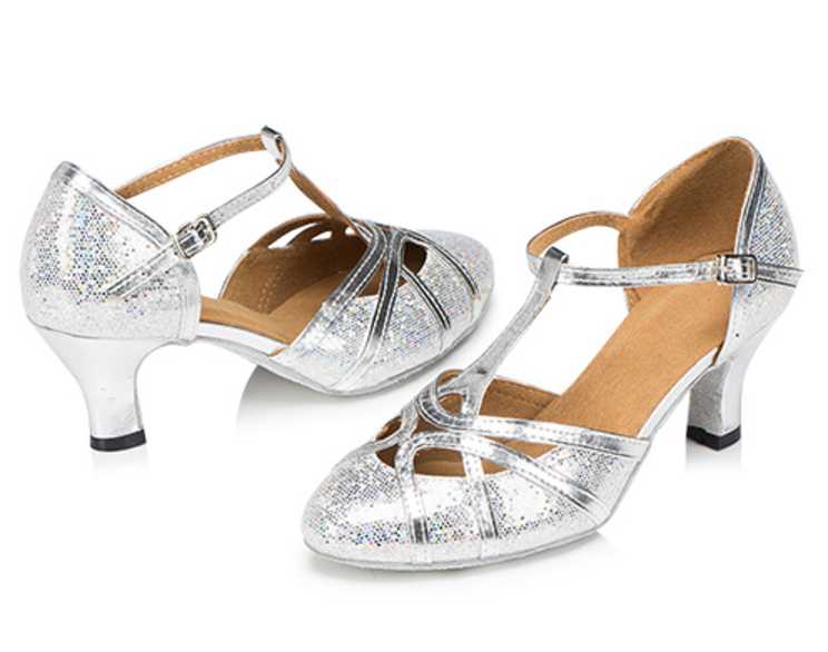 Glitter Latin Dance Shoes | Women Ballroom Modern Dance Shoes | Gold | Silver | Danceshoesmart