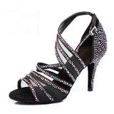 <transcy>Zapatos de baile con tacón Zapatos de baile latino de tango para mujer Zapatos de baile de salón de encaje Moda</transcy>