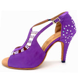 <transcy>Zapatos de baile con diamantes de imitación | Zapatos de baile de salón latino para mujer | Suela Flock Suede | Danceshoesmart</transcy>