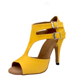 <transcy>Желтые женские туфли для танцев | Обувь для бальных танцев для латинских танцев с мягкой подошвой | Обувь для танцев сальсы | Danceshoesmart</transcy>