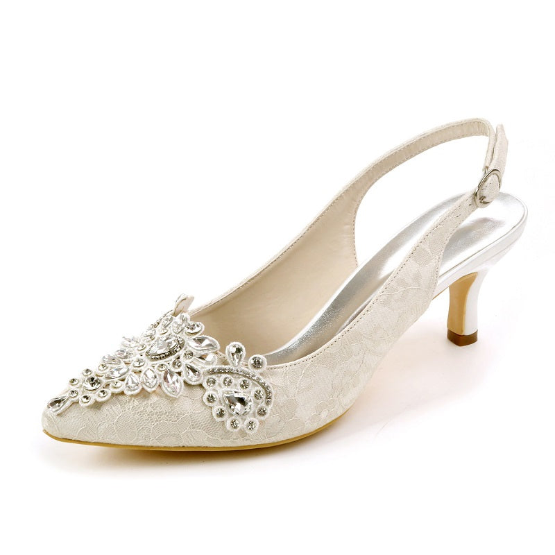 Women Pumps Rhinestone High Heels Summer Bride Shoes Comfortable Party Wedding Shoes