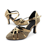 <transcy>Женская обувь для современного танца | Бальные туфли | Сверкающие туфли для танцев с блестками | Бронзовое золото | Danceshoesmart</transcy>