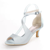 Shoes For Women High Heels Satin Sandals Summer Shoes Sandals Ankle Strap Plus Size 35-43