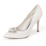 Lady Fashion Comfortable Pumps Women Party Wedding High Heel Shoes Purple White