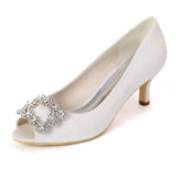 Quality Women Summer Sandals High Heel Slip On Peep Toe Sandals Elegant Sandals For Wedding Party