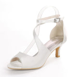 Shoes For Women High Heels Satin Sandals Summer Shoes Sandals Ankle Strap Plus Size 35-43