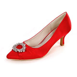 Women Bridal Wedding Shoes Satin Rhinestone Crystal Pumps Stiletto High Heel