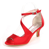 Shoes For Women High Heels Satin Sandals Summer Shoes Sandals Ankle Strap Plus Size 35-43