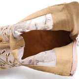 <transcy>Женские социальные ботинки для бальных танцев, латинской сальсы, танцевальные туфли из воздушной сетки с растительным принтом, обувь для вечеринок с бронзовым каблуком</transcy>