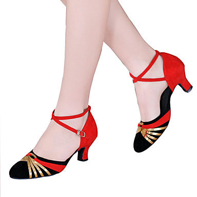 <transcy>Туфли для латинских танцев для женщин | Бархатная обувь для современных бальных танцев | Танго Обувь для сальсы | Danceshoesmart</transcy>